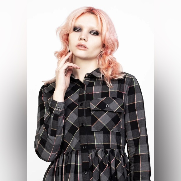Disturbia Dresses & Skirts - Disturbia Melody Check Skater Dress